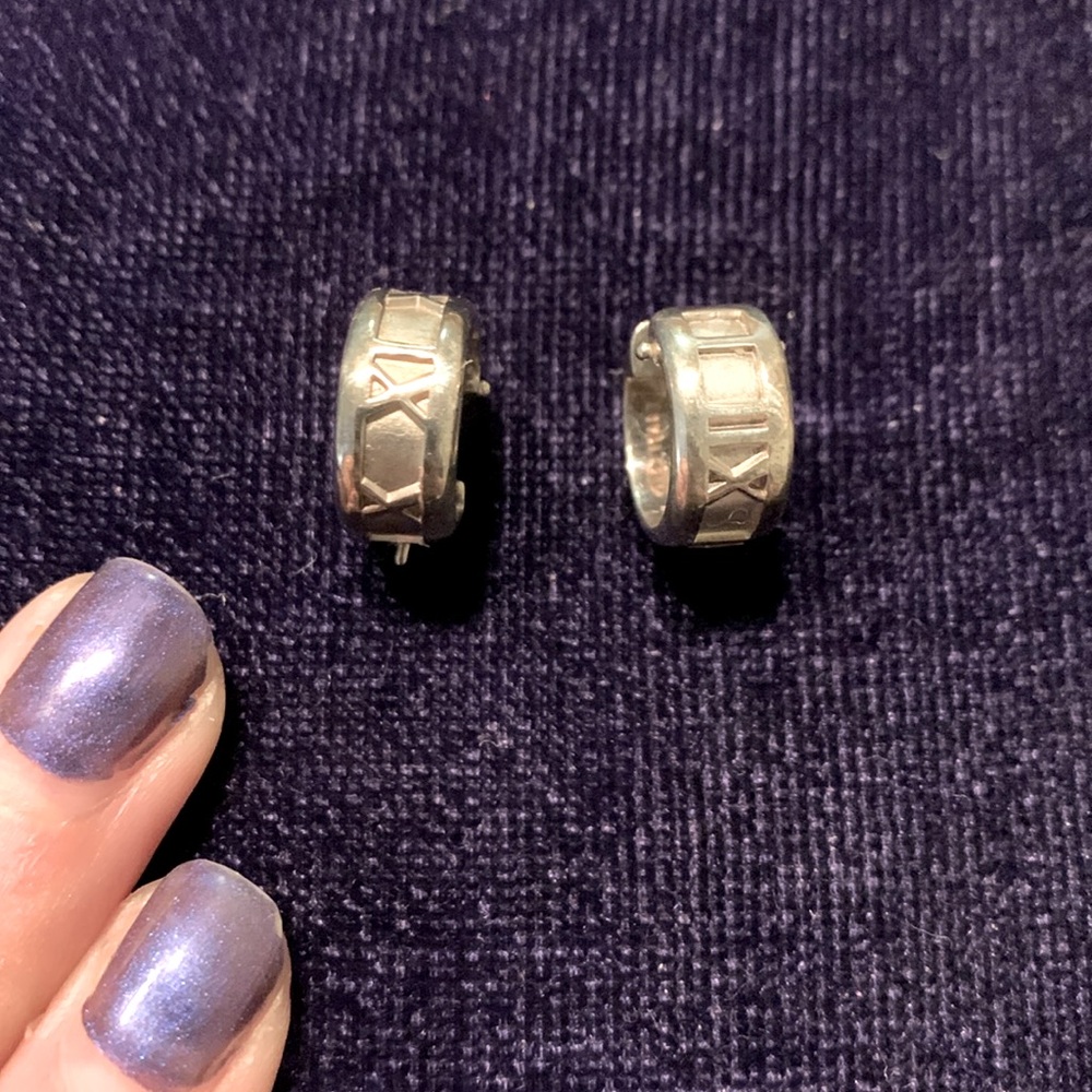 Tiffany & Co. Small Atlas Huggies Earrings Sterling Silver